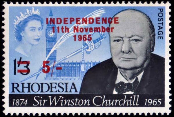 RODESIA/SELLOS, 1966 - INDEPENDENCIA - ELIZABETH II - WISTON CHURCHILL - YV 129 - 1 VALOR - NUEVO - MINT