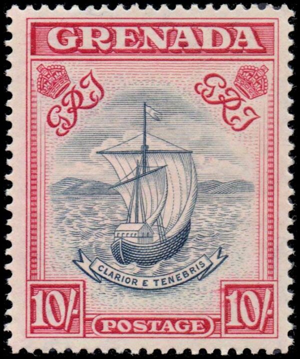 GRANADA/SELLOS, 1937-1950 - SELLO ORDINARIO - JORGE VI - BARCOS - YV 133a - DENTADO 14 - 1 VALOR - NUEVO - MINT