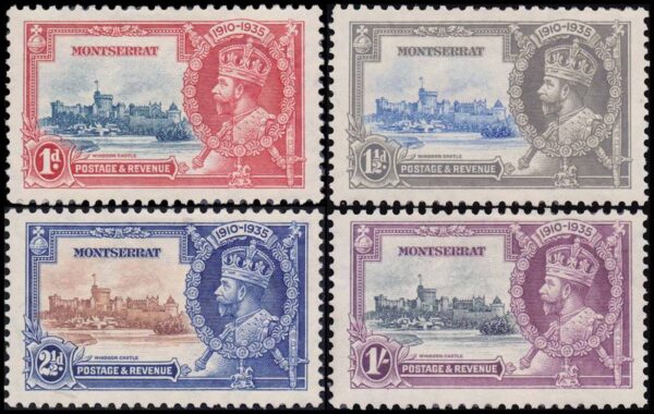 MONTSERRAT/STAMPS, 1935 – JUBILEE OF GEORGE V – YV 87/90 – 4 VALUES – HINGE