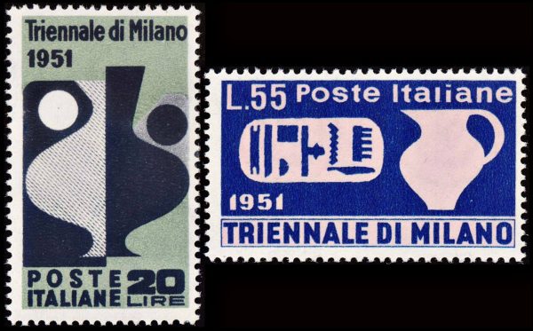 ITALY/STAMPS, 1951 - MILAN TRIENNIAL - DESIGN - YV 605/606 - 2 VALUES - MNH