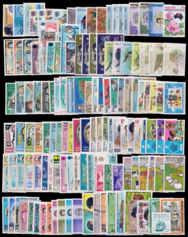 OCEANIA - LOT OF 130 STAMPS - COMPLETE SERIES - NEW - MINT - 30% DISCOUNT ON CATALOG PRICE