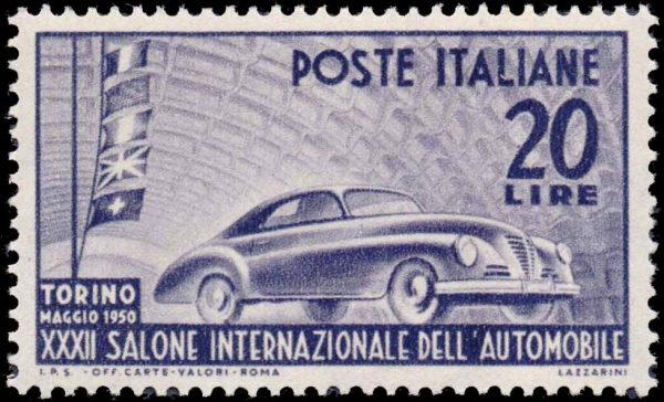 ITALIA/SELLOS, 1950 - SALON DEL AUTOMOVIL - TURIN 1950 - YV 555 - 1 VALOR - NUEVO - MINT