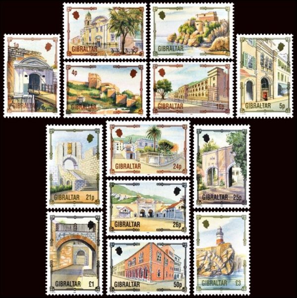 GIBRALTAR/STAMPS, 1993 – DEFINITIVES - ARCHITECTURE – LIGHTHOUSE – YV 671/83 – 13 VALUES – MNH