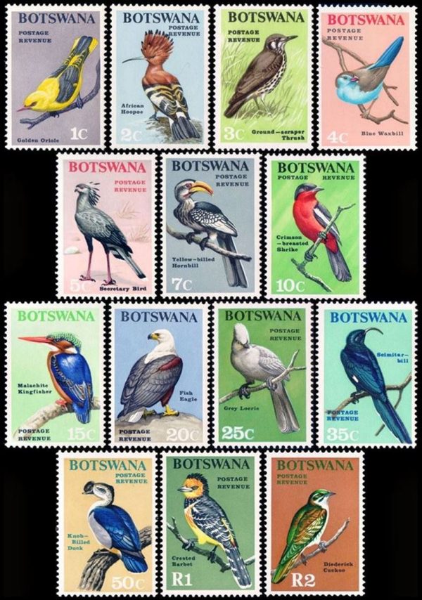 BOTSWANA/SELLOS, 1967 - SELLOS ORDINARIOS - AVES - YV 171/84 - 14 VALORES - NUEVO - MINT