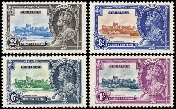 GIBRALTAR/SELLOS, 1935 - JUBILEO DE JORGE V - YV 95/98 - 4 VALORES - NUEVO - BISAGRA