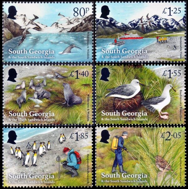 SOUTH GEORGIAS/STAMPS, 2024 - FAUNA - SEALS - ALBATRONS - PENGUINS - BIRDS - WHALES - BOATS - 6 VALUES - MNH