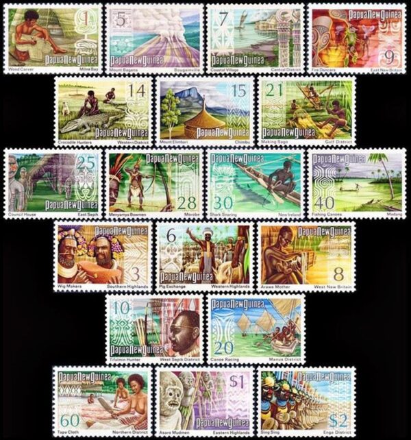 PAPUA/SELLOS, 1973-1974 - SELLOS ORDINARIOS - YV 242/52 + 261/66 + 272/73 - 19 VALORES - NUEVO - MINT