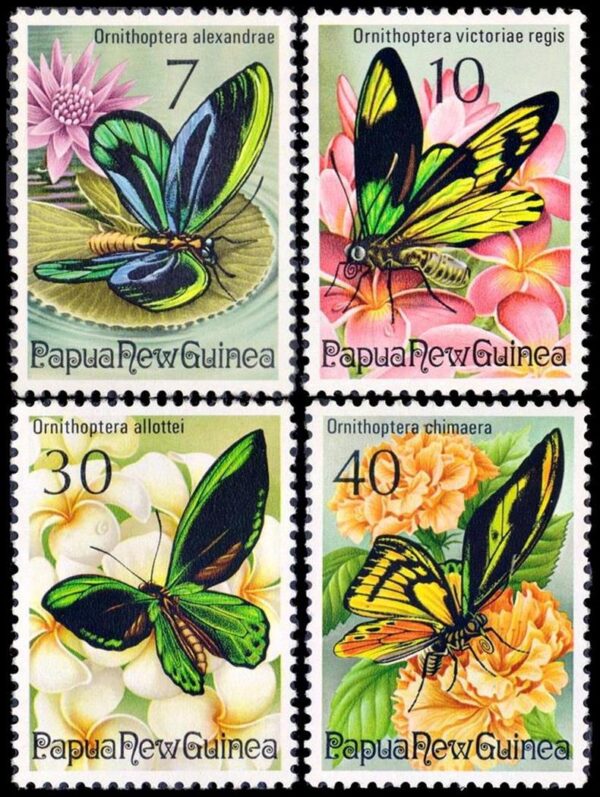 PAPUA NUEVA GUINEA/SELLOS, 1975 - FAUNA - PROTECCION DE LAS MARIPOSAS - YV 287/90 - 4 VALORES - NUEVO - MNH