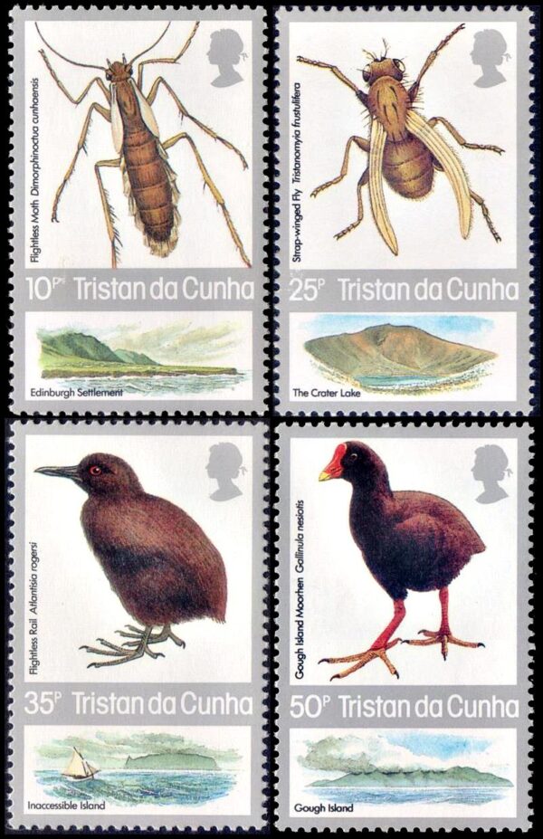 TRISTAN DA CUNHA/STAMPS, 1987 - FAUNA - INSECTS - BIRDS - YV 399/402 - 4 VALUES - MNH