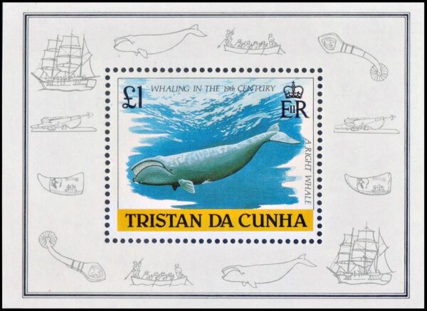 TRISTAN DA CUNHA/SELLOS, 1988 - FAUNA MARINA - BALLENA - YV BF 21 - BLOQUE - NUEVO - MINT