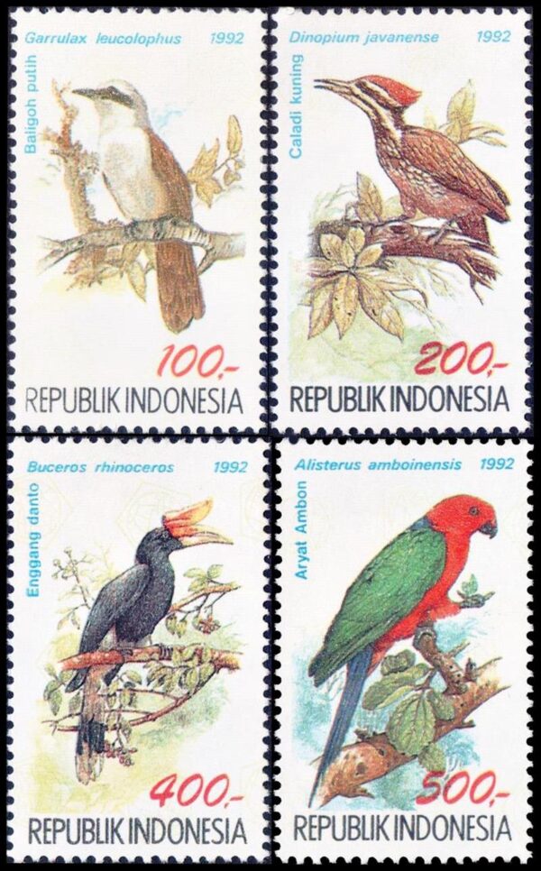 INDONESIA/STAMPS, 1992 - FAUNA - BIRDS - YV 1295/98 - 4 VALUES - MNH - MINT