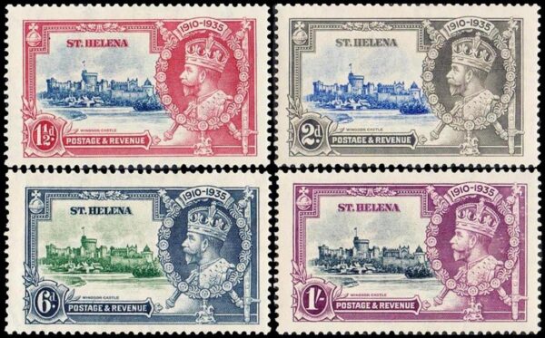 SANTA HELENA/SELLOS, 1935 - JUBILEO - JORGE V - YV 89/92 - 4 VALORES - NUEVO - BISAGRA