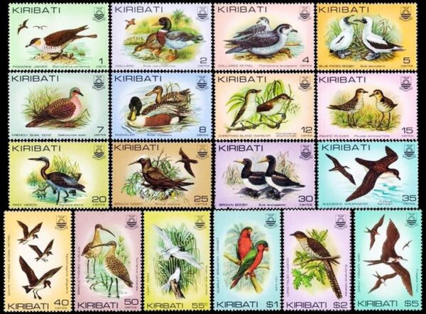 KIRIBATI/SELLOS, 1982-1985 - SELLOS ORDINARIOS - AVES  DE LAS ISLAS - YV 62/77 + YV 95 + YV 146 - 18 VALORES - NUEVO - MINT