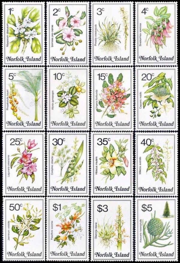 NORFOLK/SELLOS, 1984 - SELLOS ORDINARIOS - FLORA - YV 315/30 - 16 VALORES - NUEVO - MINT