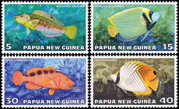 PAPUA NUEVA GUINEA/SELLOS, 1976 - FAUNA - PECES - YV 313/16 - 4 VALORES - NUEVO - MINT