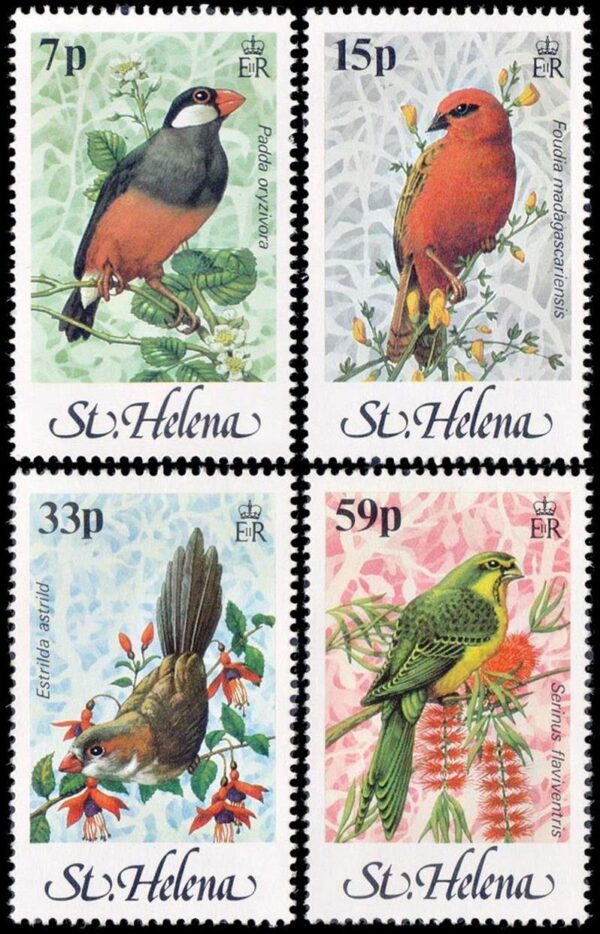 SANTA HELENA/SELLOS, 1983 - FAUNA - AVES - YV 381/84 - 4 VALORES - NUEVO - MINT