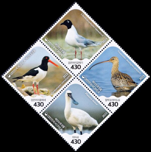 COREA DEL SUR/SELLOS, 2023 - FAUNA - AVES MARINAS - YV 3439/42 - 4 VALORES - NUEVO - MINT