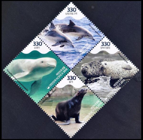 COREA DEL SUR/SELLOS, 2018 - PROTECCION DE LA FAUNA MARINA - YV 3094/97 - 4 VALORES - NUEVO - MINT