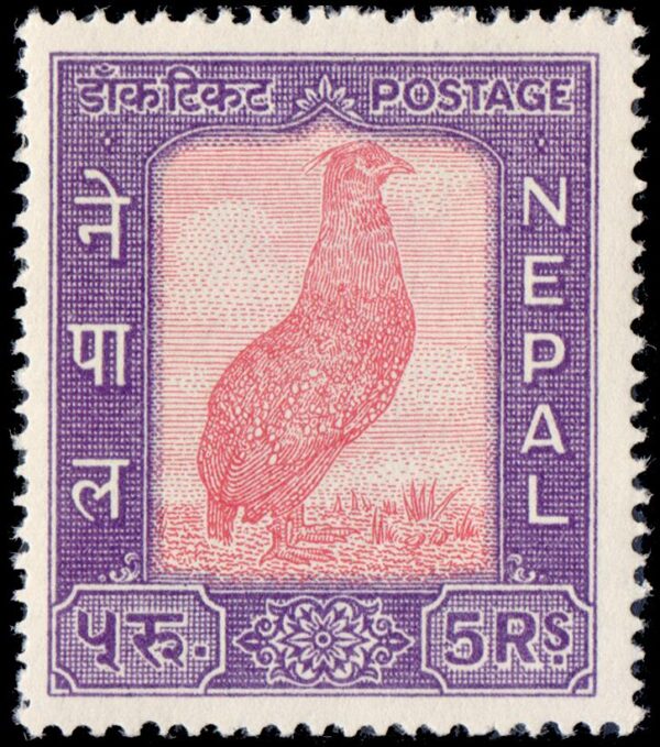 NEPALSELLOS, 1959-1960 – SELLOS ORDINARIOS – TRAGOPAN – YV 106A – 1 VALOR – NUEVO – BISAGRA