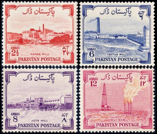 PAKISTAN/SELLOS, 1955 - VIII ANIVERSARIO DE LA INDEPENDENCIA - YV 73/76 - 4 VALORES - NUEVO - MINT