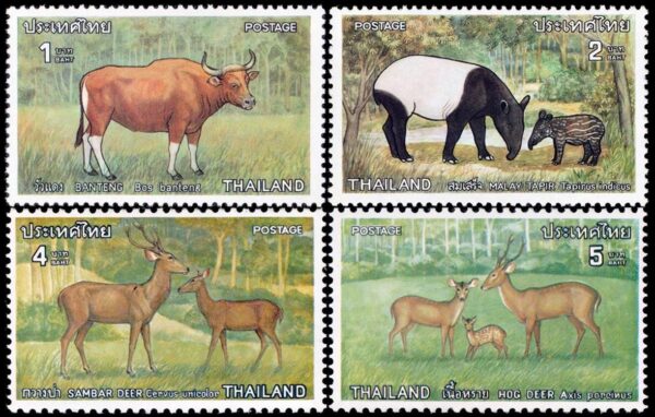 TAILANDIA/SELLOS, 1976 - PROTECCION DE LOS ANIMALES - MAMIFEROS - YV 799/802 - 4 VALORES - NUEVO - MINT