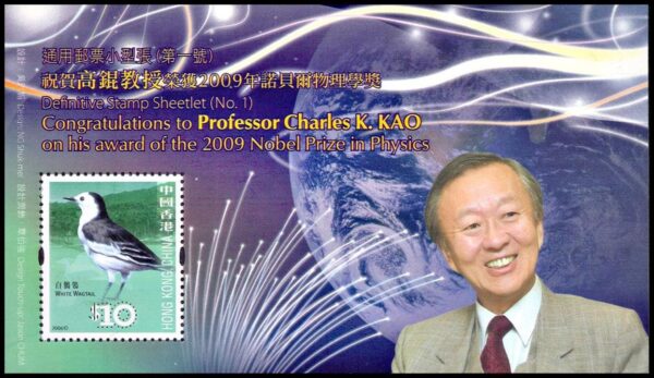 HONG KONG (CHINA) STAMPS, 2010 - PROFESSOR CHARLES K. kAO - NOBEL PRIZE IN CHEMISTRY 2009 - BIRDS - YV BF 198 - SOUVENIR SHEET - MNH