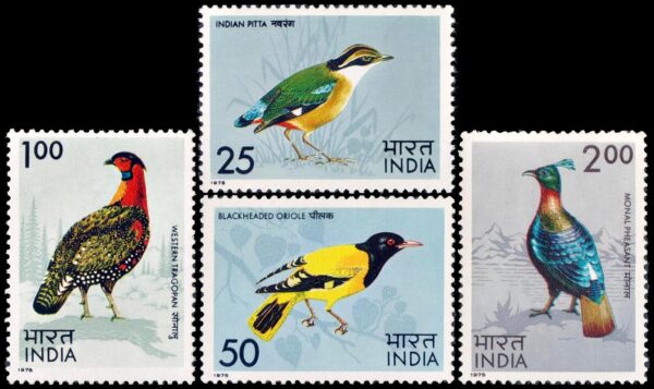 INDIA/STAMPS, 1975 – FAUNA – BIRDS – YV 428/31 – 4 VALUES - MNH