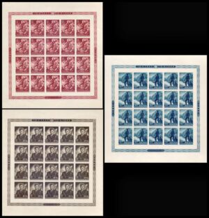 CROACIA/SELLOS, 1944 - A BENEFICIO DE LA ORGANIZACION CENTRAL DE LA JUVENTUD USTACHA - YV 123/25 - MICHEL 158/60 - HOJITAS POR 20 - NUEVO