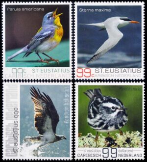 CARIBE NEERLANDES (SAN EUSTAQUIO) 2017 - FAUNA - AVES - YV 32/35 - 4 VALORES - NUEVO - MINT