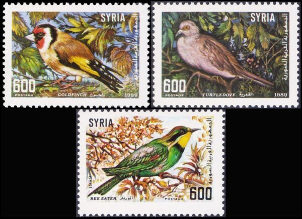 SIRIA/SELLOS, 1989 - FAUNA - AVES - YV 852/54 - 3 VALORES - NUEVO - MINT