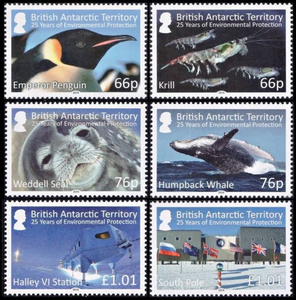BRITISH ANTARCTIC TERRITORY/STAMPS, 2016 - ANTARCTIC FAUNA - YV 680/85 - 6 VALUES