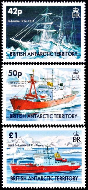 ANTARTIDA BRITANICA (BAT) SELLOS, 2005 - BARCOS ENDURANCE - YV 396/98 - 3 VALORES - NUEVO - MINT