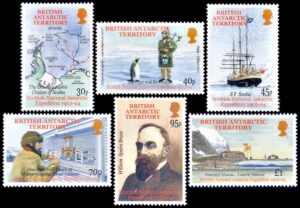 BRITISH ANTARCTICA (BAT) STAMPS, 2002 - SCOTTISH EXPEDITION TO ANTARCTICA - YV 349/54 - 6 VALUES - MNH