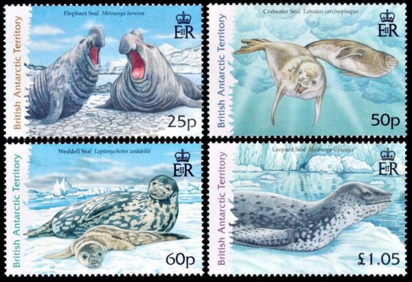 BRITISH ANTARCTICA (BAT) STAMPS, 2006 - MARINE WILDLIFE - SEALS AND ELEPHANT SEALS - YV 443/46 - 4 VALUES - MINT
