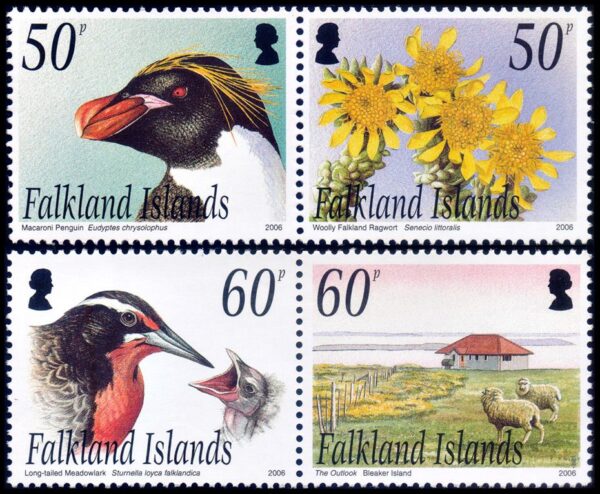 MALVINAS/SELLOS, 2006 - ISLAS - FLORA - FAUNA - BLEAKER ISLAND - YV 941/44 - 4 VALORES - NUEVO - MINT