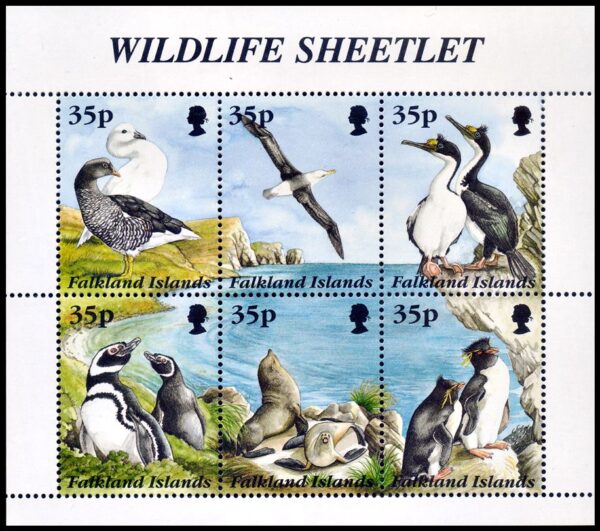 MALVINAS/STAMPS, 1995 - WILDLIFE - YV 662/67 - MINI SHEET - MNH