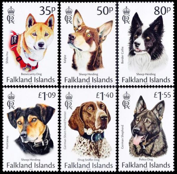 MALVINAS/SELLOS, 2024 - PERROS DE RESCATE - YV 1440/45 - 6 VALORES - NUEVO - MINT
