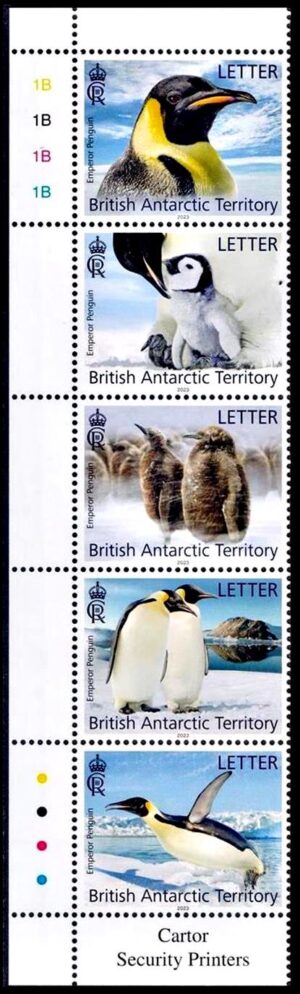 ANTARTIDA BRITANICA (BAT) SELLOS, 2023 - AVES - PINGUINOS - YV 825/29 (AUTOADHESIVOS) + 830/34 - 5 VALORES + 5 AUTOADHESIVOS - NUEVO - MINT