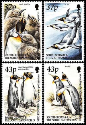 GEORGIAS DEL SUR/SELLOS, 2000 - FAUNA - AVES - PINGUINOS - YV 322/25 - 4 VALORES - NUEVO - MINT