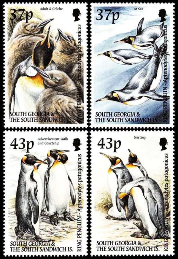 GEORGIAS DEL SUR/SELLOS, 2000 - FAUNA - AVES - PINGUINOS - YV 322/25 - 4 VALORES - NUEVO - MINT