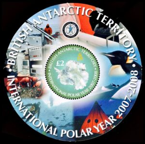 ANTARTIDA BRITANICA (BAT) SELLOS, 2007 - AÑO POLAR INTERNACIONAL 2007-2008 – PINGUINOS – MAPAS - YV BF 12  – BLOQUE  – NUEVO - MINT