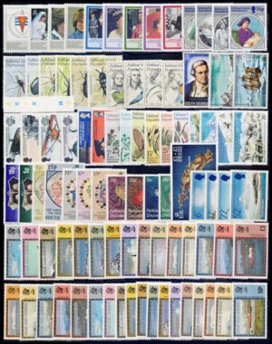 GEORGIAS DEL SUR - LOTE DE 91 SELLOS NUEVOS - SERIES COMPLETAS MINT - 30 % DE DESCUENTO SOBRE PRECIO CATALOGO
