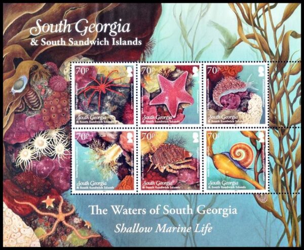 SOUTH GEORGIA/STAMPS, 2012 - MARINE WILDLIFE - YV 536/41 - MINI SHEET - MNH