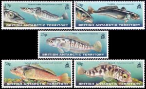 BRITISH ANTARCTICA (BAT) STAMPS, 1999 - FAUNA - FISHES - YV 302/06 - 5 VALUES - MNH