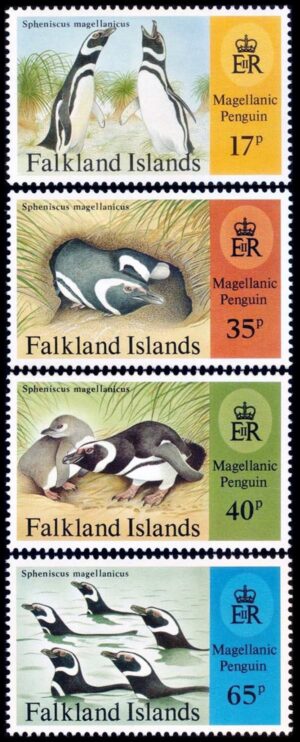 MALVINAS/SELLOS, 1997 - FAUNA - AVES - PINGUINO MAGALLANICO - YV 689/92 - 4 VALORES - NUEVO - MINT