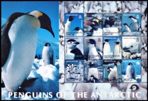 BRITISH ANTARCTIC (BAT) STAMPS, 2003 – ANTARCTIC BIRDS - PENGUINS – YV 358/69 – SHEET – MINT