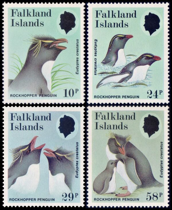 MALVINAS/SELLOS, 1986 - FAUNA - AVES - PINGUINOS - YV 465/68 - 4 VALORES - NUEVO - MINT