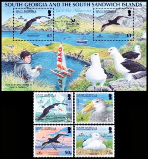 GEORGIAS DEL SUR/SELLOS, 2006 - FAUNA - AVES MARINAS - PROTECCION DE LAS AVES - "BIRDLIFE" - YV 416/19 + BF 15 - 4 VALORES + BLOQUE - NUEVO - MINT
