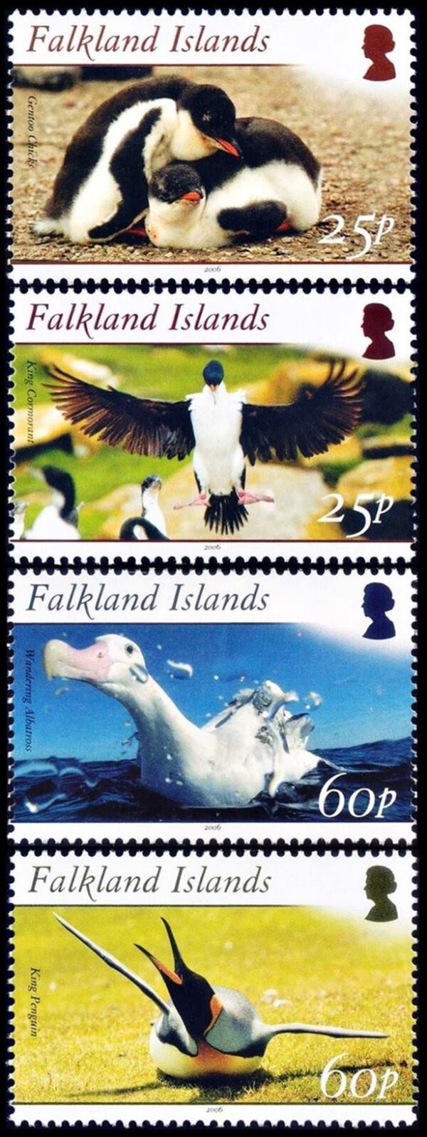MALVINAS/SELLOS, 2006 - TURISMO - FAUNA - AVES - YV 937/40 - 4 VALORES - NUEVO - MINT