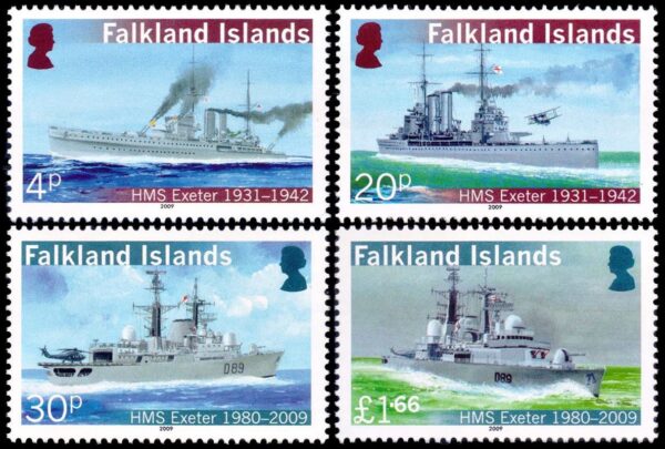 MALVINAS/SELLOS, 2009 - BARCOS DE LA ARMADA REAL - YV 1046/49 - 4 VALORES - NUEVO - MINT
